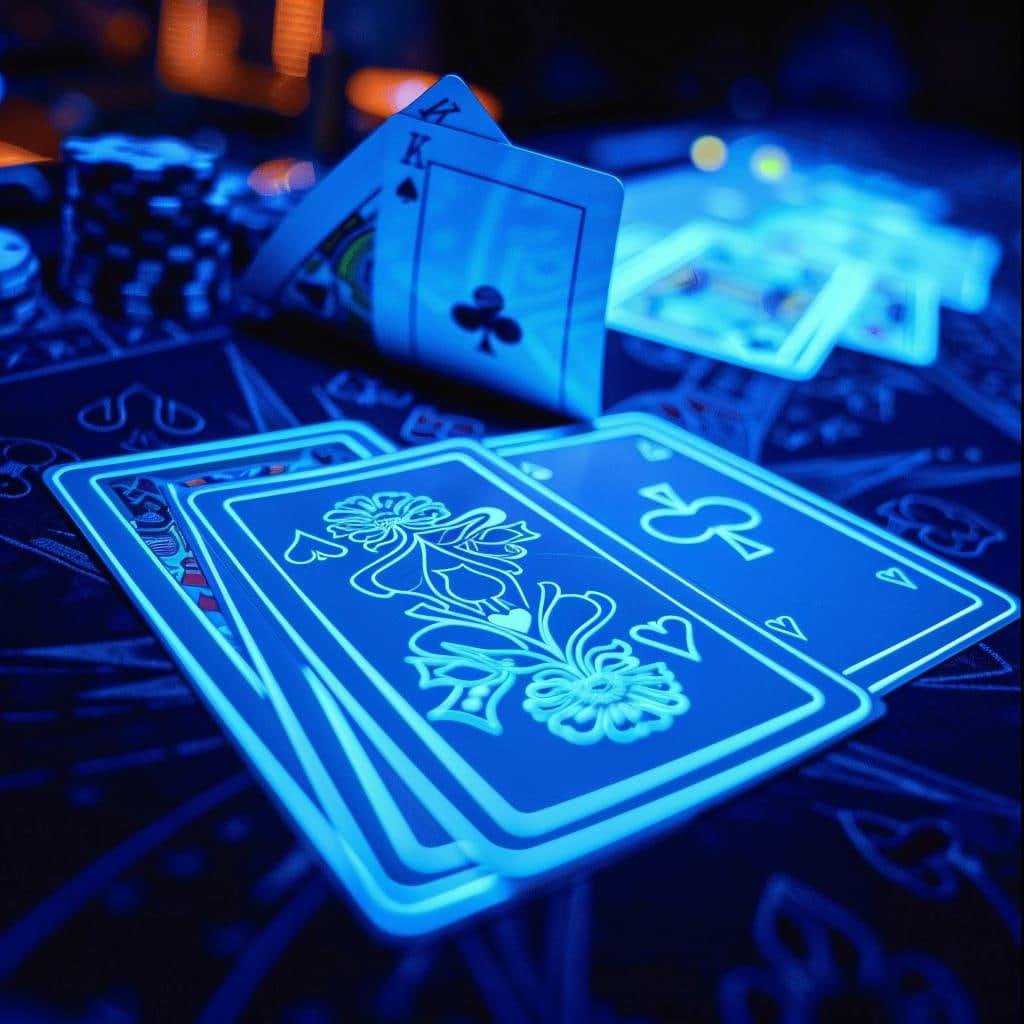 Tampilan studio Infinite Blackjack dengan dealer profesional dan antarmuka pemain di jati88